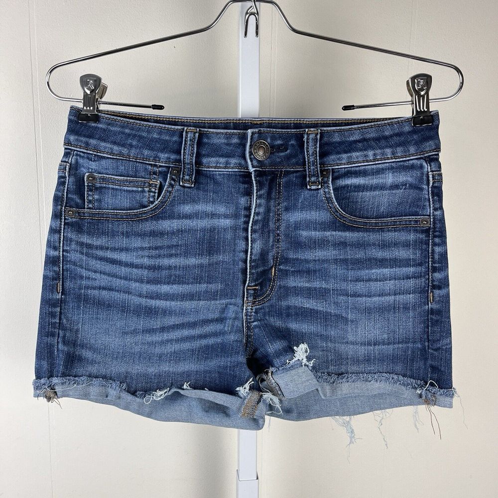 American Eagle Outfitters Hi-Rise Shortie Shorts Denim Cutoff Womens Size 6